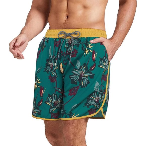 Swim Trunks Quick Dry Bathing Suit for Men with Compression Liner - Picture 2 of 4